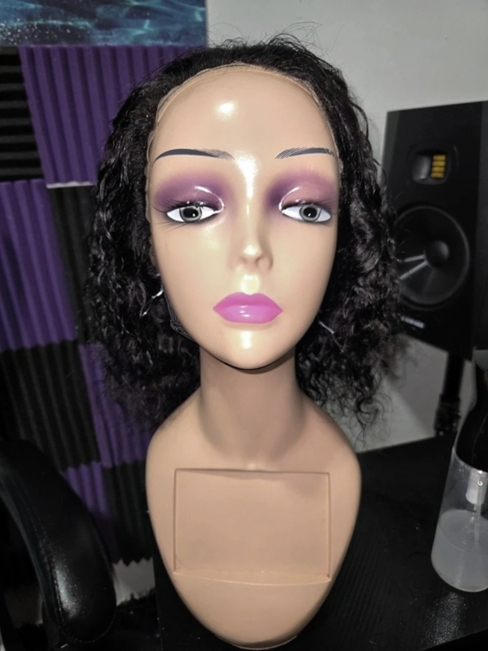 360 Glueless Waterwave Human Hair Wig 14inch